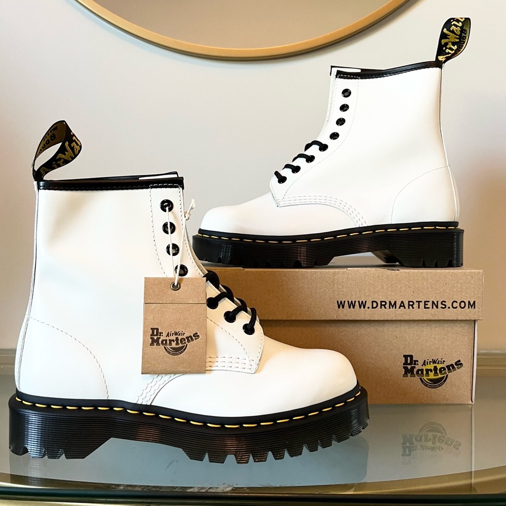 Dr. Martens 1460 Bex Smooth Leather Platform Boots Size 8